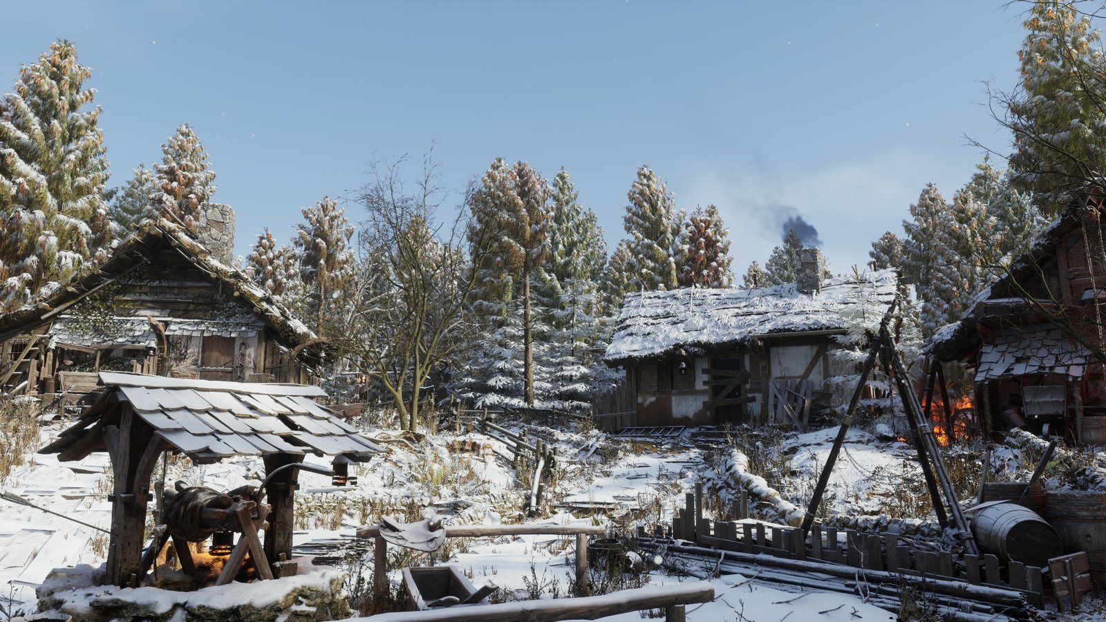 The same view covered in snow